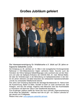 Gro&szlig;es Jubil&auml;um gefeiert