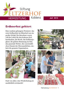 Erdbeerfest gefeiert - Stiftung Eltzerhof Koblenz