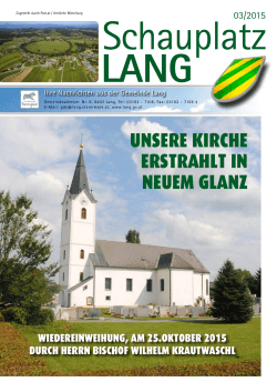 UNSERE KIRCHE ERSTRAHLT IN NEUEM GLANZ - gemeinde-lang