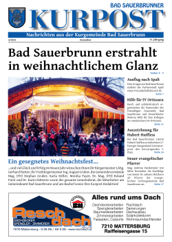 Bad Sauerbrunn erstrahlt in weihnachtlichem Glanz