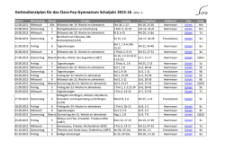 Gottesdienstplan f&uuml;r das Clara-Fey-Gymnasium Schuljahr 2015
