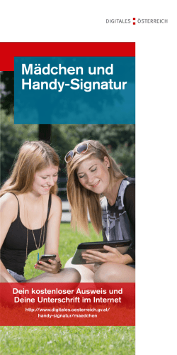 Mädchen und Handy-Signatur, Folder