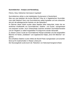 Gummib&auml;rchen - Analyse und Herstellung Fidorra, Clara