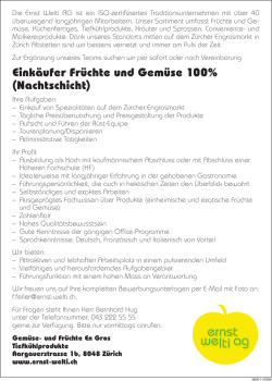 Eink&auml;ufer Fr&uuml;chte und Gem&uuml;se 100% (Nachtschicht)