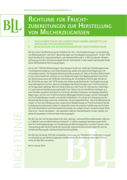 "Richtlinie für Fruchtzubereitungen zur Herstellung von