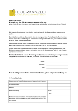 Erstellung der Einkommensteuererklärung