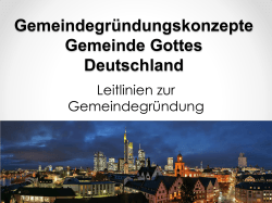 Gemeindegründung - Gemeinde Gottes Deutschland KdöR
