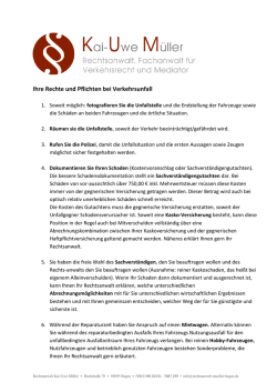 Ihre Rechte und Pflichten bei Verkehrsunfall - rechtsanwalt