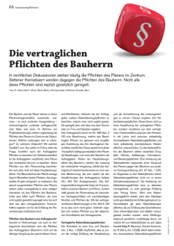 Die vertraglichen Pflichten des Bauherrn