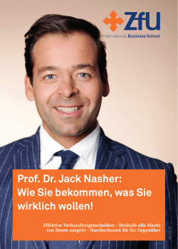 Prof. Dr. Jack Nasher: Wie Sie bekommen, was Sie wirklich wollen!