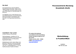 Personzentrierte Beratung Grundstufe (GwG) eiterbildung in
