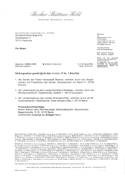 Bundesverfassungsgericht Schloßbezirk 3 76131 Karlsruhe Per