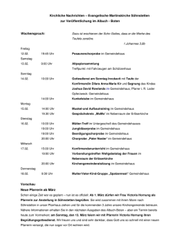 Kirchliche Nachrichten – Evangelische Martinskirche Söhnstetten