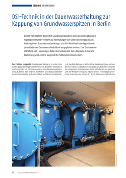 DSI-Technik in der Dauerwasserhaltung zur Kappung von