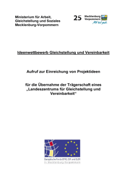 Ideenwettbewerb Gleichstellung und Vereinbarkeit Aufruf zur