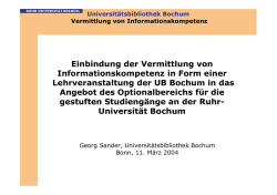 Einbindung der Vermittlung von Informationskompetenz in Form
