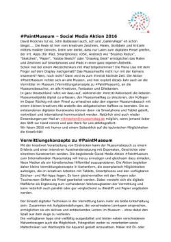Einf&uuml;hrung #PaintMuseum & Vermittlung