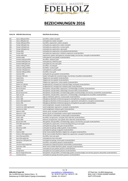 EDELHOLZ Oberfl&auml;che Beschreibung 2016