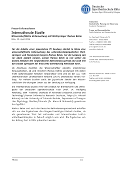 Die Presse-Info als PDF - Deutsche Sporthochschule Köln