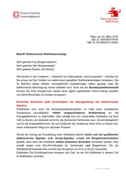 Informationsschreiben vom &Ouml;sterreichischen Gemeindebund