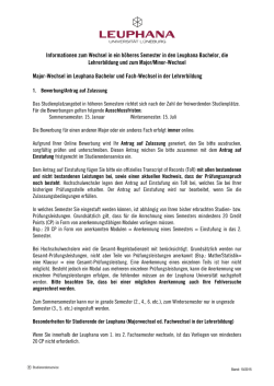 Informationen zum Wechsel in ein h&ouml;heres Semester in den