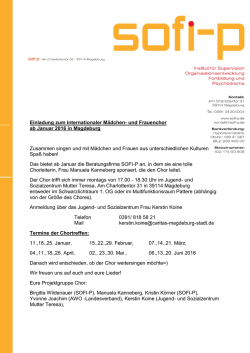 Einladung zum Internationaler Mädchen- und Frauenchor - SOFI-P