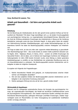 Ist faire und gerechte Arbeit auch gesund?