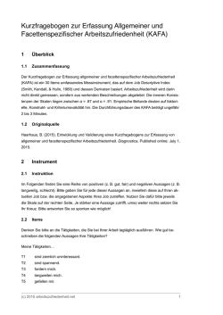 KAFA - Arbeitszufriedenheit