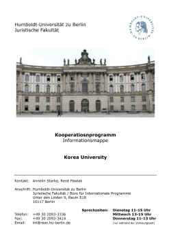 Info Korea University - Humboldt-Universit&auml;t zu Berlin &middot; Juristische