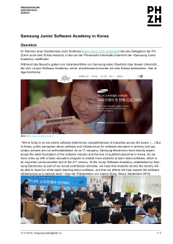Samsung Junior Software Academy in Korea