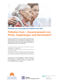 Palliative Care – Zusammenspiel von Profis, Angehörigen und