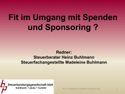 Vortrag: Umgang mit Spenden und Sponsoring im Vereinsrecht