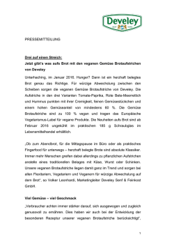 PRESSEMITTEILUNG Drei auf einen Streich: Jetzt gibt`s was aufs