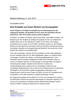 Drei Projekte auf einen Streich am Europaplatz