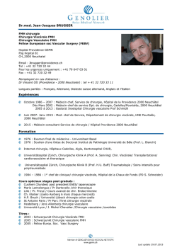 Dr.med. Jean-Jacques BRUGGER Exp&eacute;riences Formation