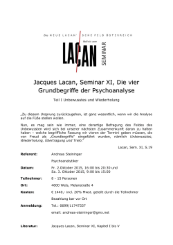 Jacques Lacan, Seminar XI, Die vier Grundbegriffe der Psychoanalyse