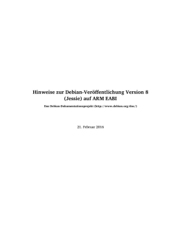 Hinweise zur Debian-Ver&ouml;ffentlichung Version 8 (Jessie) auf ARM