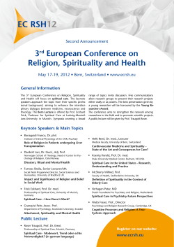 3rd European Conference on Religion, Spirituality and Health