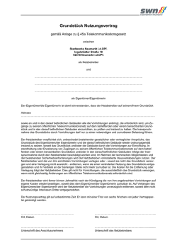 Grundst&uuml;ck Nutzungsvertrag