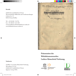 Präsentation des Weltdokumentenerbes Luthers Römerbrief