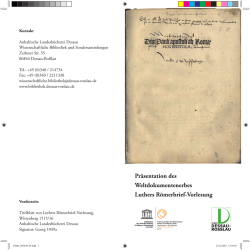 Pr&auml;sentation des Weltdokumentenerbes Luthers R&ouml;merbrief