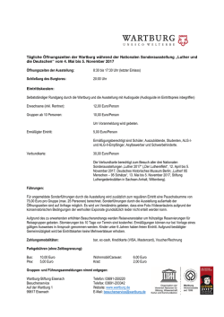 &Ouml;ffnungszeiten, Reservierungen und Konditionen