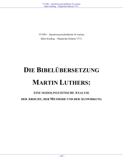 DIE BIBELÜBERSETZUNG MARTIN LUTHERS: