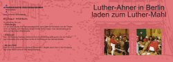 Luther-Ahner in Berlin laden zum Luther-Mahl