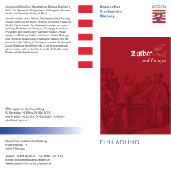 Flyer Luther und Europa - Hessisches Landesarchiv