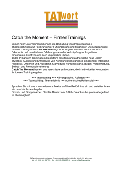 Catch the Moment – FirmenTrainings