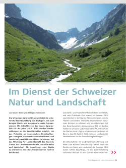 Im Dienst der Schweizer Natur und Landschaft