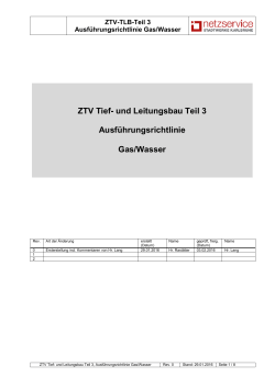 ZTV Tief- und Leitungsbau Teil 3 Ausführungsrichtlinie Gas/Wasser