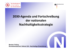 2030‐Agenda und Fortschreibung der nationalen