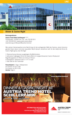 Dinner & Casino night im AustriA trend Hotel scHillerpArk